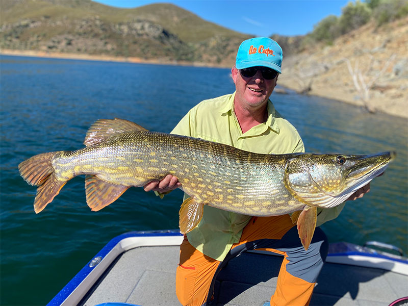 Pêcheur avec un gros brochet